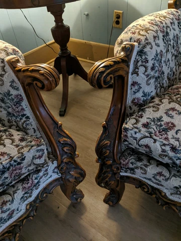 1800s couch and 2 chair set Was Insured For $35000 Cover