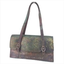 Jean Paul Gaultier Tote bag Green Brown PVC Leather Woman Authentic Used T8235