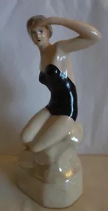 VINTAGE CHODZIEZ POLEN GLÄNZERWARE POLNISCH PORZELLAN BADEN SCHÖNHEITSFIGUR - Bild 1 von 12