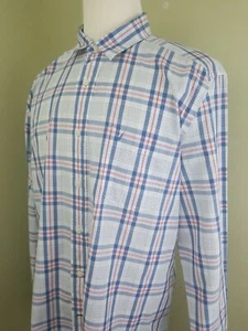 Nautica Men's Size XL White Red Blue Plaid Long Sleeve Button Up Shirt Logo - Picture 1 of 18