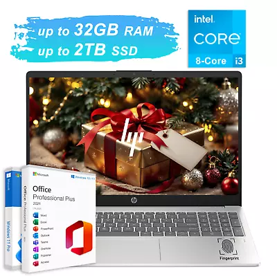 2024 HP Laptop Computer 15.6" FHD 8-Core Intel i3 Upto 32GB RAM 2TB SSD Win11Pro - Image 1 of 4