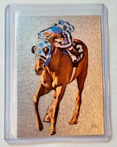 Secretariat Platinum Artist Signed "1973 Preakness Stakes" Trading Card 1/1 - Picture 1 of 2