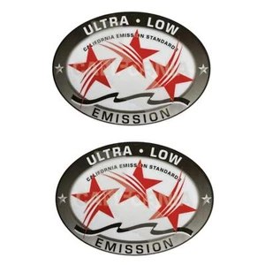 2Pcs Ultra Low Emission 3 Star California DOT Outboard Graphic Sticker Decal-Red - Picture 1 of 5