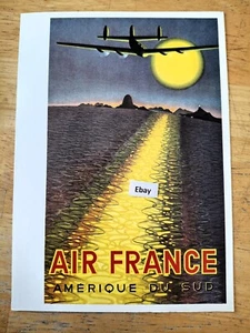 AIR FRANCE Menu Vintage AMERIQUE Poster Image Original A/F Issue #10 - Picture 1 of 3