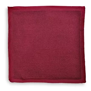 Frederick Thomas plain designer maroon knitted pocket square - Picture 1 of 4