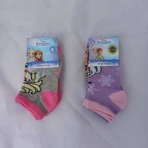 2 x 3er Pack 6 Paar Sneaker Socken Eiskönigin Mädchen Neu Disney Elsa Anna Olaf - Bild 1 von 4