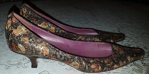 Jean-Michel Cazabat Vero Cuoio Size 36 Pumps Heels Floral Glitter Lace Point Toe - Picture 1 of 7