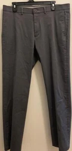 HAGGAR Bügelfreie Premium Khaki Hose Herren 36x32 grau Zip-Fly Knopfverschluss - Bild 1 von 2
