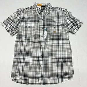 Carhartt Rugged Flex Relaxed Fit Short Sleeve Shirt Men's Medium Plaid - Picture 1 of 4