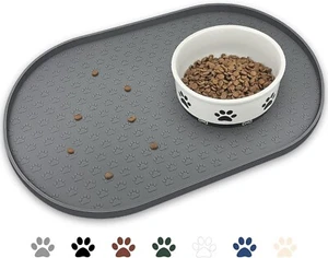 Pet Feeding Mat for Dogs and Cats, Silicone Dog Placemat Non-Slip Waterproof - Picture 1 of 8