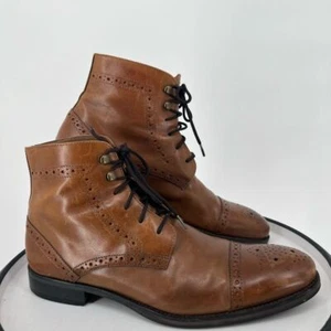 JOHNSTON & MURPHY LEDER Tyndall Kappe Zehe niedriges Profil Freizeit Stiefel BRAUN - Bild 1 von 9