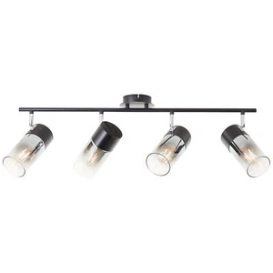 Brilliant Lampe Alia Spotbalken 4-flammig schwarz/rauchglas Metall schwarz 4x A6 - Bild 1 von 7