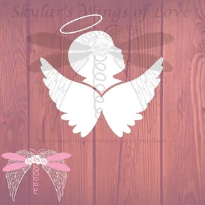 Baby Angel w/ Halo - Infant Loss Vinyl Decal 18 Colors Available - Picture 1 of 20