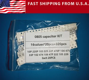 Kit de condensador SMD 0805 valores surtidos 16 valores x 20 piezas = 320 piezas - Imagen 1 de 2