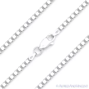 3mm Classic Box Link Italian Chain Bracelet in Solid .925 Italy Sterling Silver - Picture 1 of 2