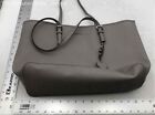 Michael Kors Women Gray Saffiano Leather Adjustable Strap Double Handle Tote Bag
