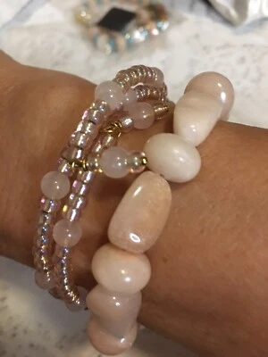 Pulseras piedras preciosas cuarzo 2 X pulseras Foto 1 de 4