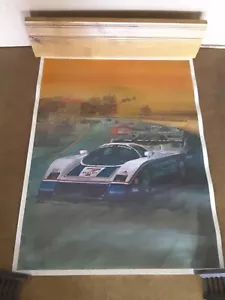 Vintage Ford Probe Rennwagen Poster von Edwin Ingalls 1985 gesponsert von 7 Eleven - Bild 1 von 9