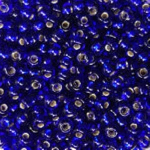 100g DARK DEEP BLUE Silver Lined Glass Seed Beads - size 11/0 (2mm) - Picture 1 of 2