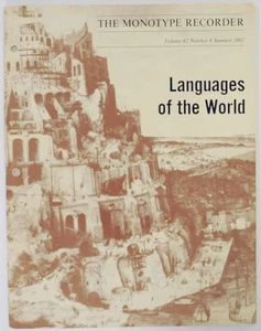 Monotype Recorder Summer 1963 Languages of the World #134290 - Picture 1 of 1