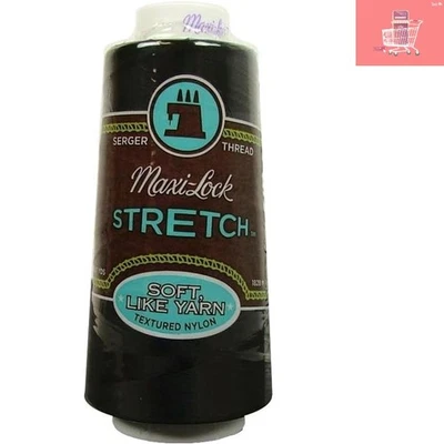 2000 Yards of Black Maxi Lock Stretch Thread - Perfect for Activewear & Lingerie - Image 1 of 2