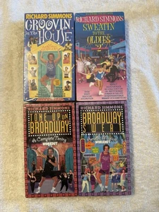 Richard Simmons VHS LOT NEW SEALED Broadway Sweat Tone up on Broadway Groovin - Picture 1 of 2