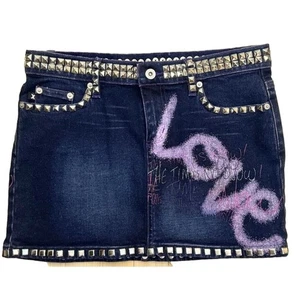 Express Studded Skirt, Size 3/4. Great Condition. Y2K. Mini Skirt. Low Rise - Picture 1 of 5