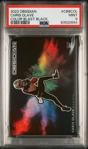 2022 PANINI OSSIDIANA #CBBCOL CHRIS OLAVE COLOR BLAST BLACK PSA 9 JSCA - Foto 1 di 2