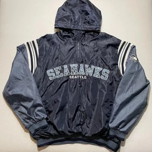 Seattle Seahawks Jacket Mens XL Hooded NFL Football Pullover Embroidered - Picture 1 of 13