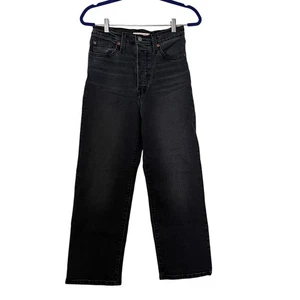 Levi's Ribcage Straight Ankle Size 27 Washed Black - Picture 1 of 7
