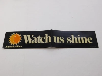 Pegatina "Watch Us Shine" de 15" de National Airlines de 1970 rara aviación coleccionable Foto 1 de 4