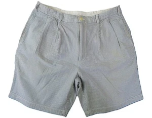 BROOKS BROTHERS 1818 Shorts Men 36x9 BLUE Stripe Summer Seersucker Preppy - Picture 1 of 11