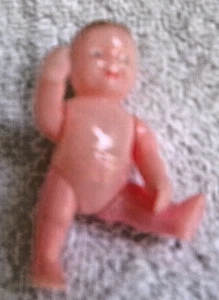"Muñeco bebé articulado Renwal de colección 2,25"" para casa de muñecas plástico duro ojos azules" - Imagen 1 de 7