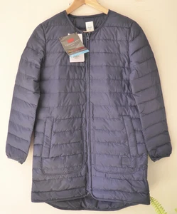 Herschel ladies collarless navy lightweight quilted pea coat NEW Size S - Picture 1 of 5