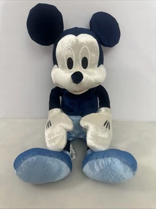 Disney Parks Official Mickey Mouse Blue Velvet Plush 13” - Picture 1 of 5