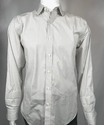 J.Crew  Flex Wrinkle Free Slim Fit White & Gray Plaid Dress Shirt - Men's Size M - Image 1 of 4