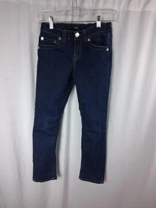 True Religion Jeans Boys 10 Blue Geno Relaxed Slim Dark Wash Flap Pockets Denim - Picture 1 of 12
