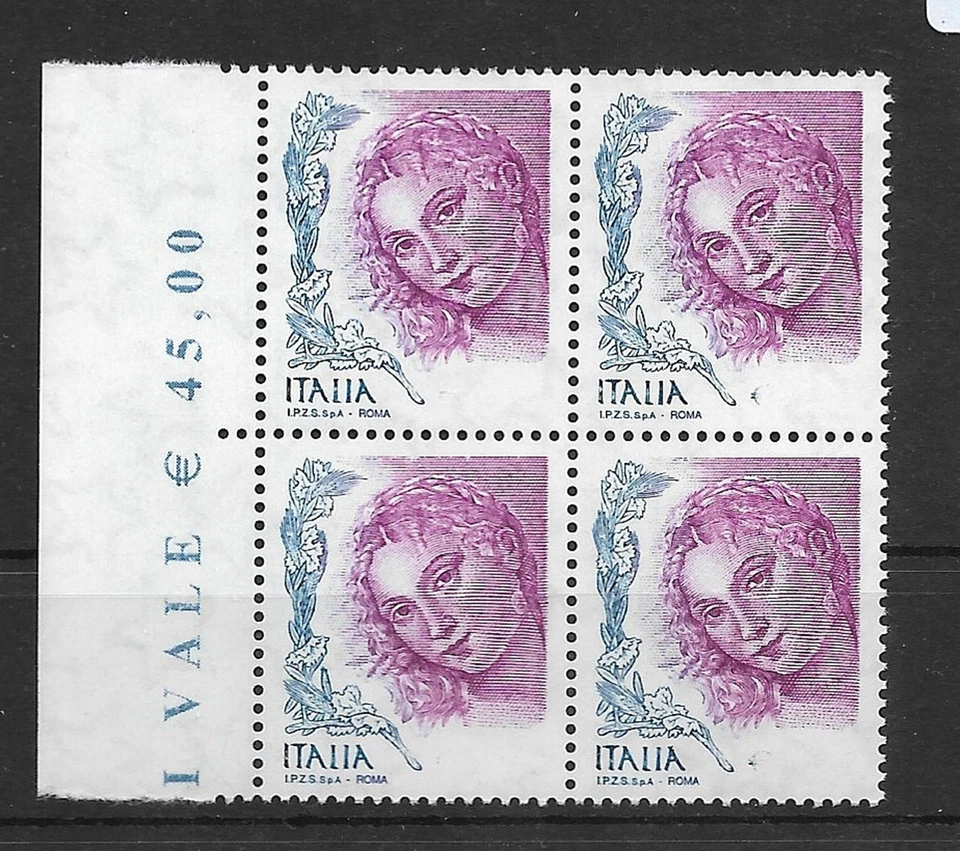 SMT, ITALIA La Mujer en el Arte, 45c Venus bloques de 4, valor omitido, 1800++€+MNH Foto 1 de 1