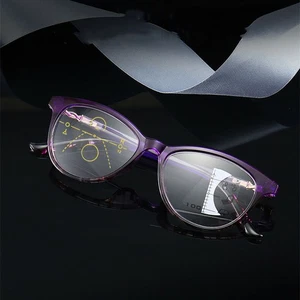 Fashion Cat eye Women Progressive Anti blue ray Reading glasses Multifocal - Picture 1 of 11