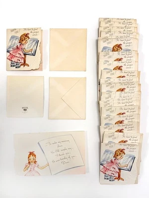 21 tarjetas de agradecimiento troqueladas vintage - Diamond Line EE. UU. con sobres Foto 1 de 3