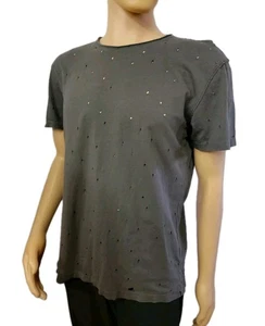 Allsaints Destroyed Gray Short Sleeve Size M Men's Distressed Tee Shirt # C - Picture 1 of 9