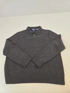 Polo Ralph Lauren 100 % Kaschmir Langarm Poloshirt grau Herren 2XL $ 428 - Bild 1 von 12