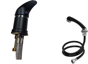 Miscelatore Nero Rubinetto Shampoo Ciotola Spruzzatore Parrucchiere Salone Bacin - Foto 1 di 12