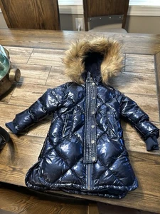 Appaman Sloan Puffer Coat Navy Shine bambina 2T - Foto 1 di 5