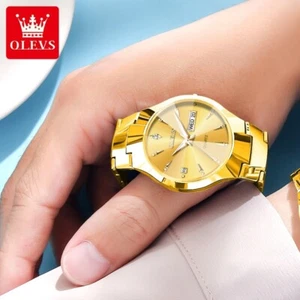 Relojes de pulsera de cuarzo OLEVS para hombre de lujo de acero tungsteno circón impermeables con fecha - Imagen 1 de 8
