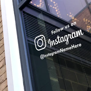 FOLLOW US INSTAGRAM - Social Media Name Business Window Door Vinyl Sticker Decal - Picture 1 of 4