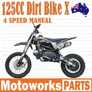 MOTOWORKS 125CC PLUS DIRT TRAIL PIT MOTOR 2 WHEELS PRO BIKE Kick start BLACK - Picture 1 of 16