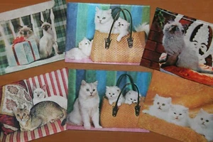 Gatos - Chat - Gato - Gato - 6 Postales Triángulo Piedra Natural - Imagen 1 de 1