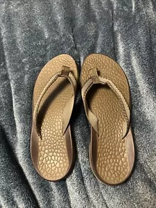 Chaco Womens Thong Sandals Brown Flat Heel Slip On Flip Flops US 9 - Picture 1 of 7