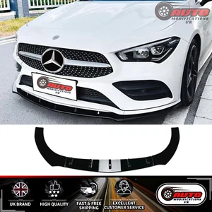 Mercedes CLA Class AMG Line W118 C118 Front Splitter Spoiler Lip Gloss Black 19+ - Picture 1 of 8